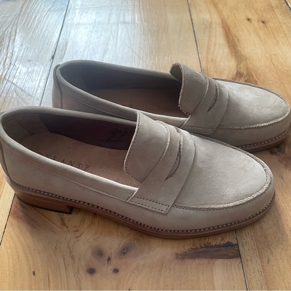 Adelante Leather Tan Sophia Penny Loafers 6.5 C Slight Wide